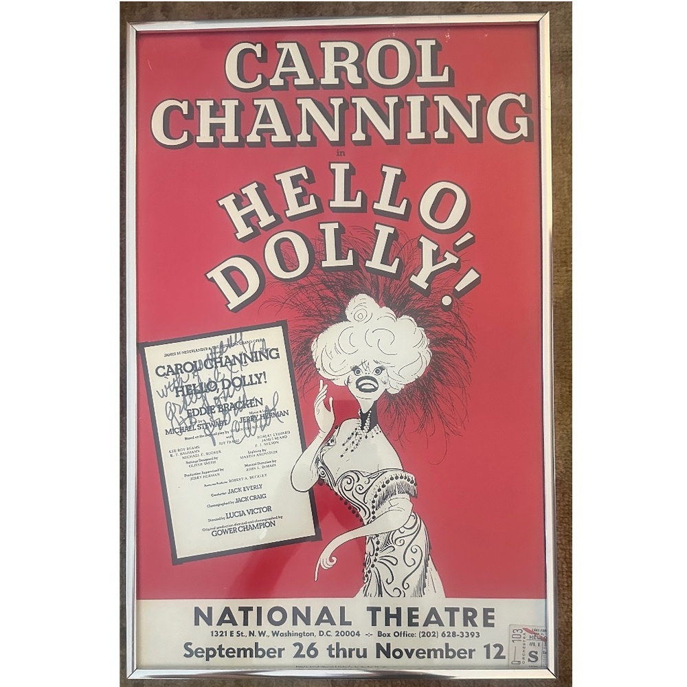 Hello Dolly National Theater DC 1978 Signed Broadway Poster 22" x 14"